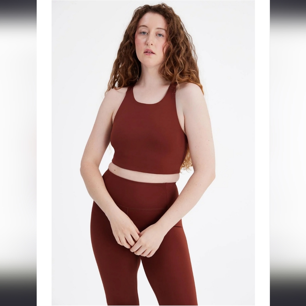 Girlfriend Collective Milo Float Bra in Mahogany